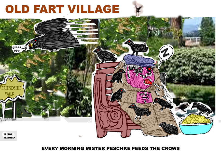 Cartoon: Old Fart Village | Elliot Feldman | Scene4 Magazine-March 2017 | www.scene4.com